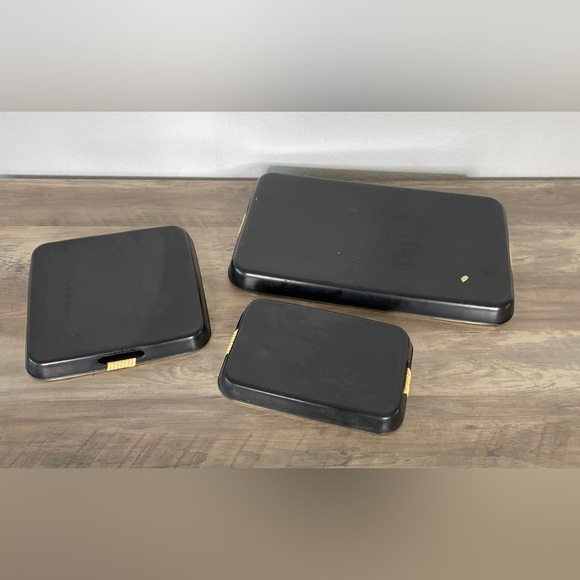 Vintage MCM Japanese Lacquer Ware Nesting Serving Trays - Picture 7 of 9